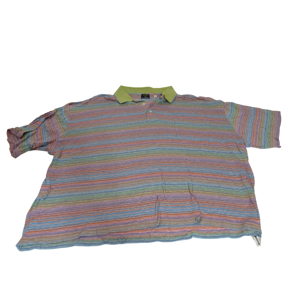 Solemare Maus & Hoffman Mens XXL Polo Shirt Made in Italy Multi Stripe Knit